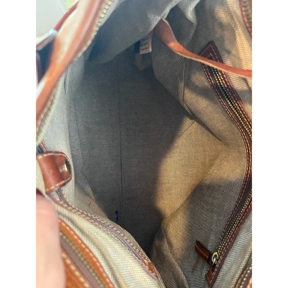 Dooney & Bourke Florentine Vacchetta leather East/West satchel bag w/ crossbody